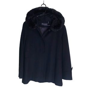 Vintage, Forecaster of Boston, Size 12, Women’s Black Faux Fur Coat